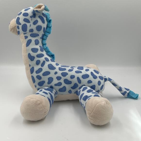 Beverly Hills Teddy Bear Gitzy Blue Cream Giraffe Plush Lovey 10” Rattle - Picture 3 of 10